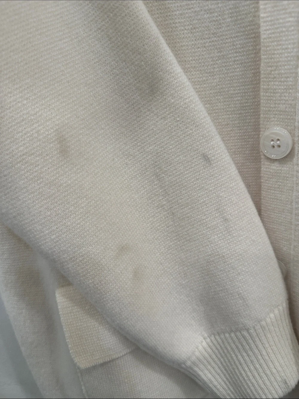 Cream Button-Front Men's Sweater Cardigan